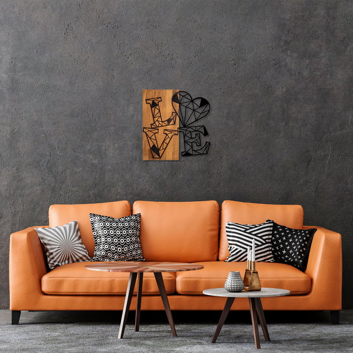 Wallity Love 1 Escultura de pared en madera y metal